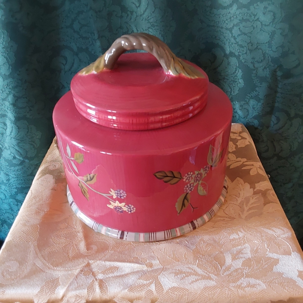 Large Canister & Lid Octavia Hill Flowers and Fruits and Garden by TRACY PORTER